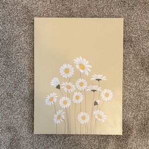 Floral Canvas Wall Art in Cream and White